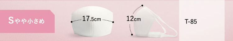 タテ（中心部分、鼻からあご・マスク表面のカーブに沿った長さ）12cm±1cmヨコ（中央部分）（マスク中心部分の表面のカーブに沿った長さ）17.5cm±1cm