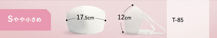タテ(中心部分、鼻からあご・マスク表面のカーブに沿った長さ)12cm±1cmヨコ(中央部分)(マスク中心部分の表面のカーブに沿った長さ)17.5cm±1cm